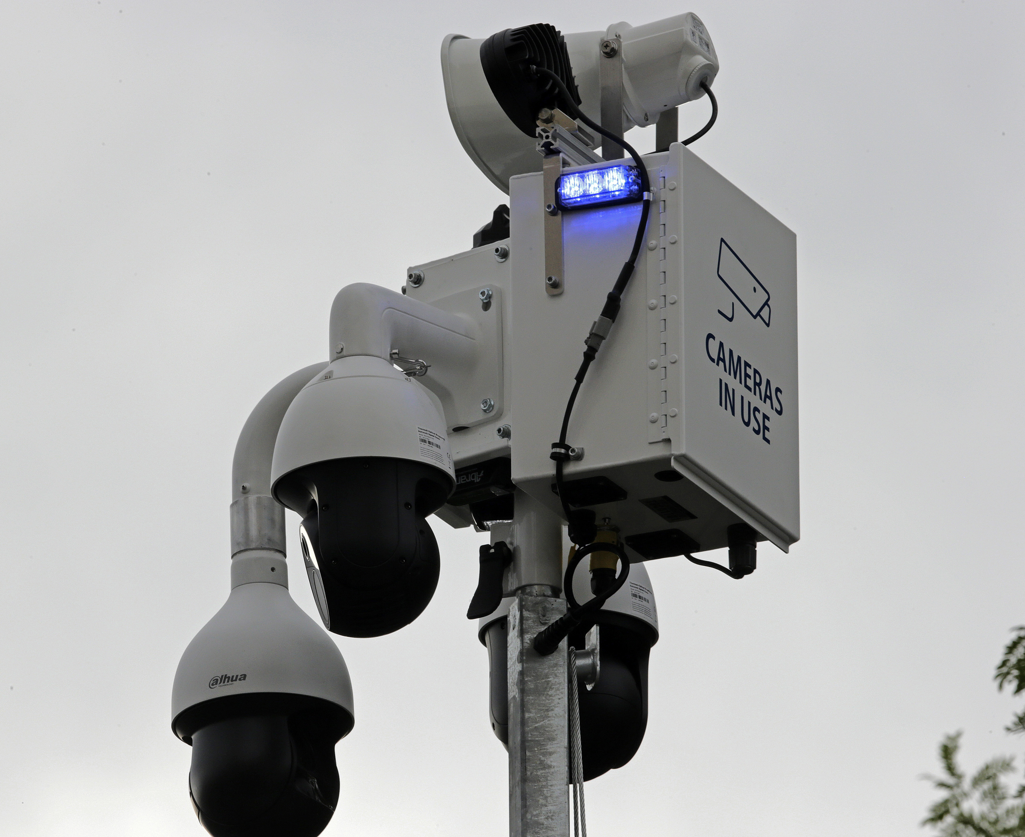 New surveillance equipment was installed in the parking lot of the CVS on Harrison Avenue.