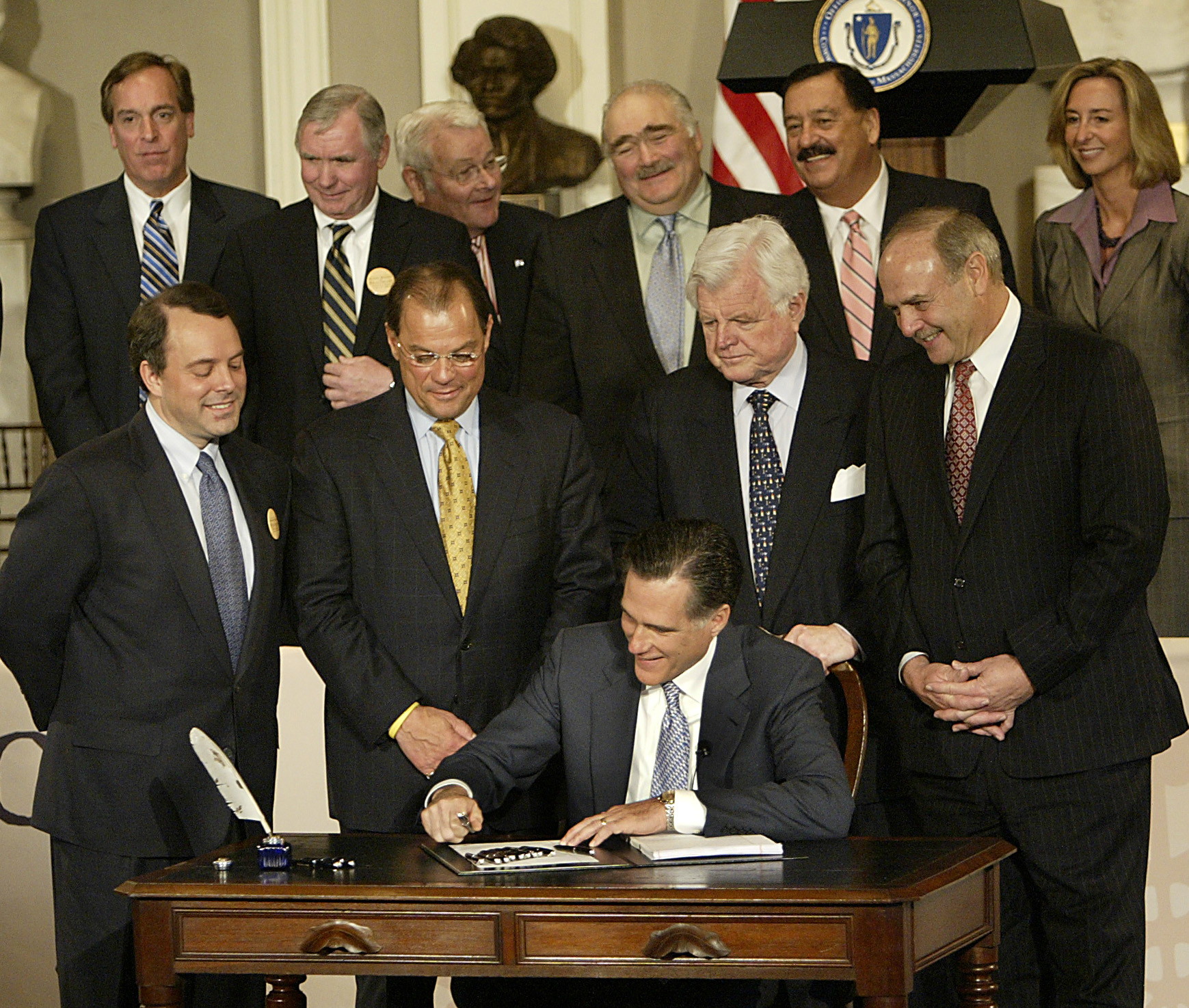 The CEO is credited with helping bring universal health coverage to the state, an achievement members of both parties celebrated in 2006.