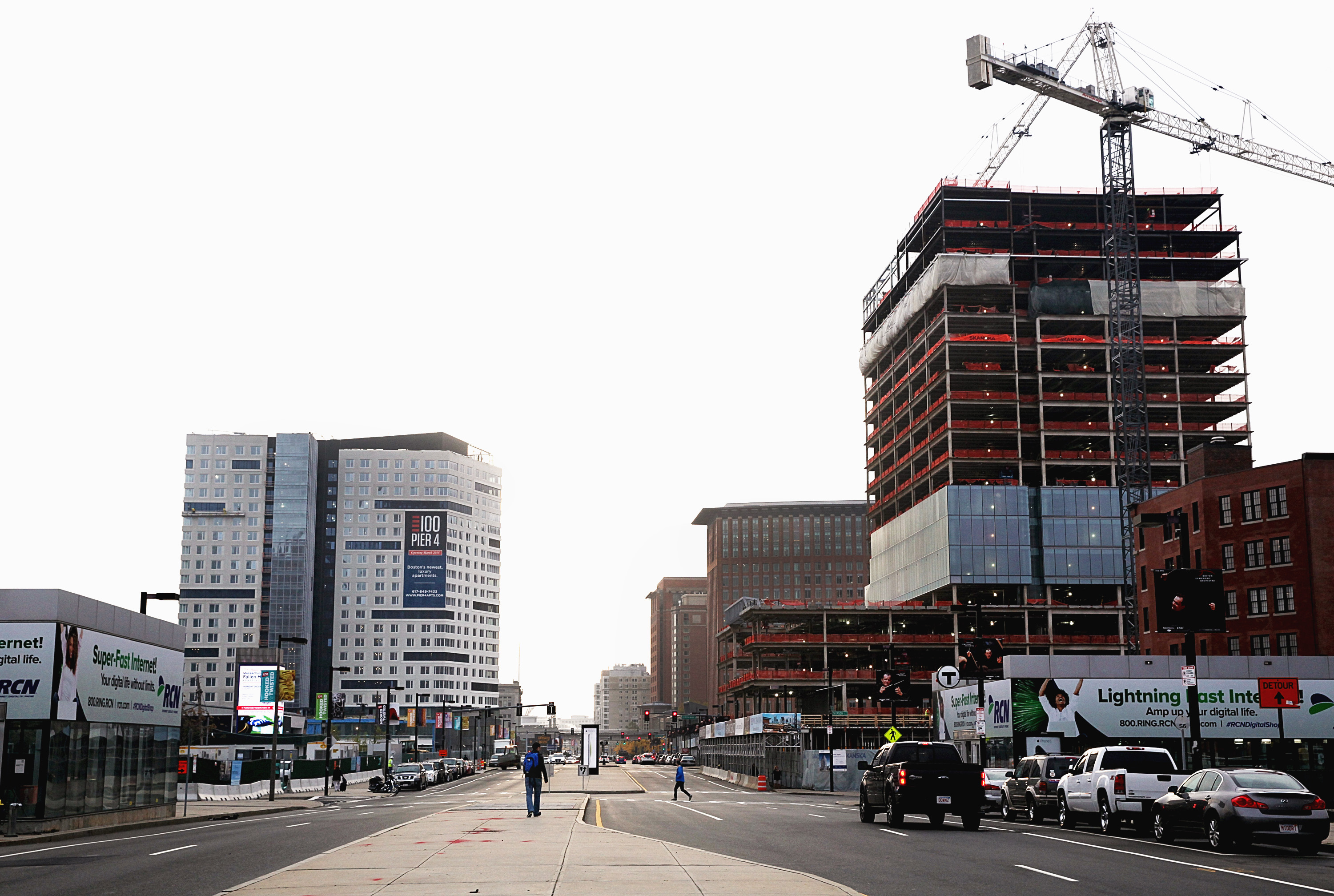 Construction on Seaport Boulevard.