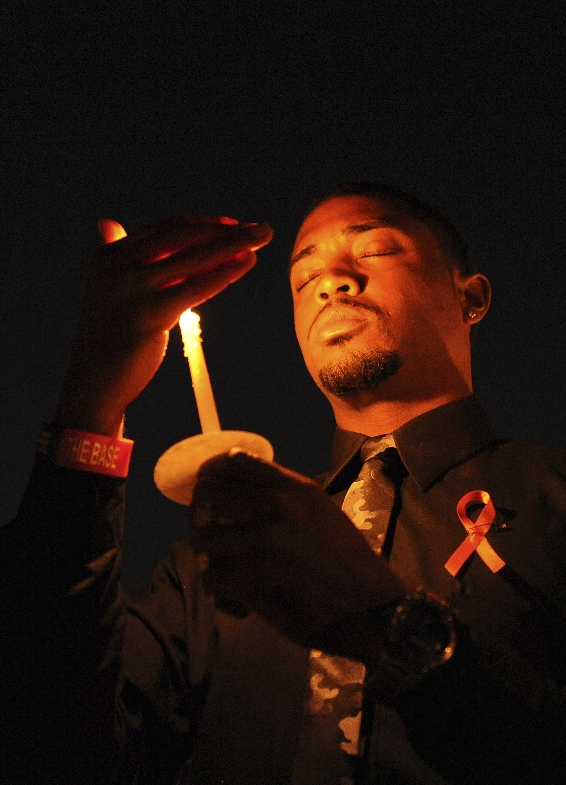 Karcel Eveillard was among about 1,000 people who attended the candelight vigil for Dawnn Jaffier.