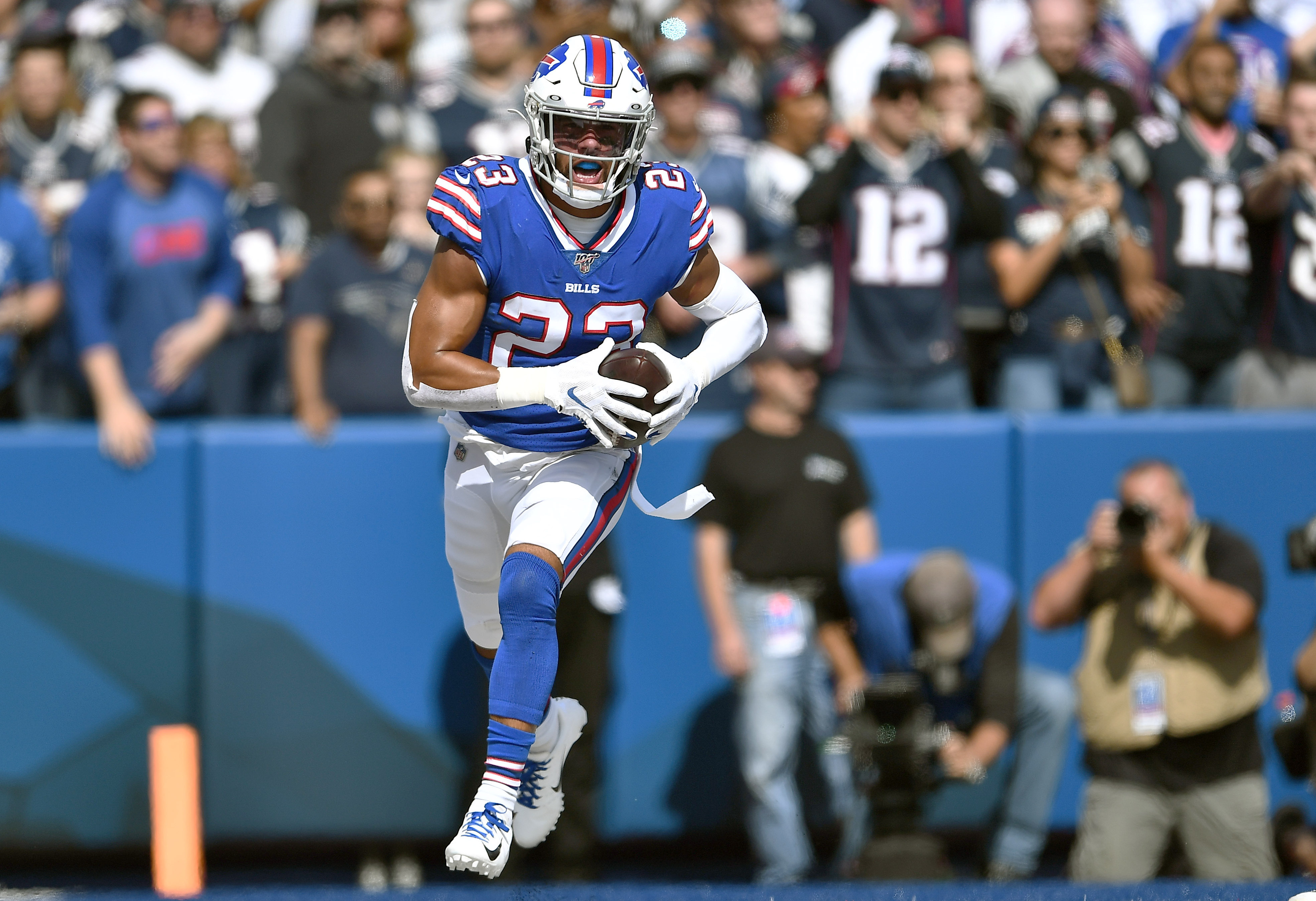 Micah Hyde picked off Tom Brady Sunday, and had some strong comments about the quarterback after the game.