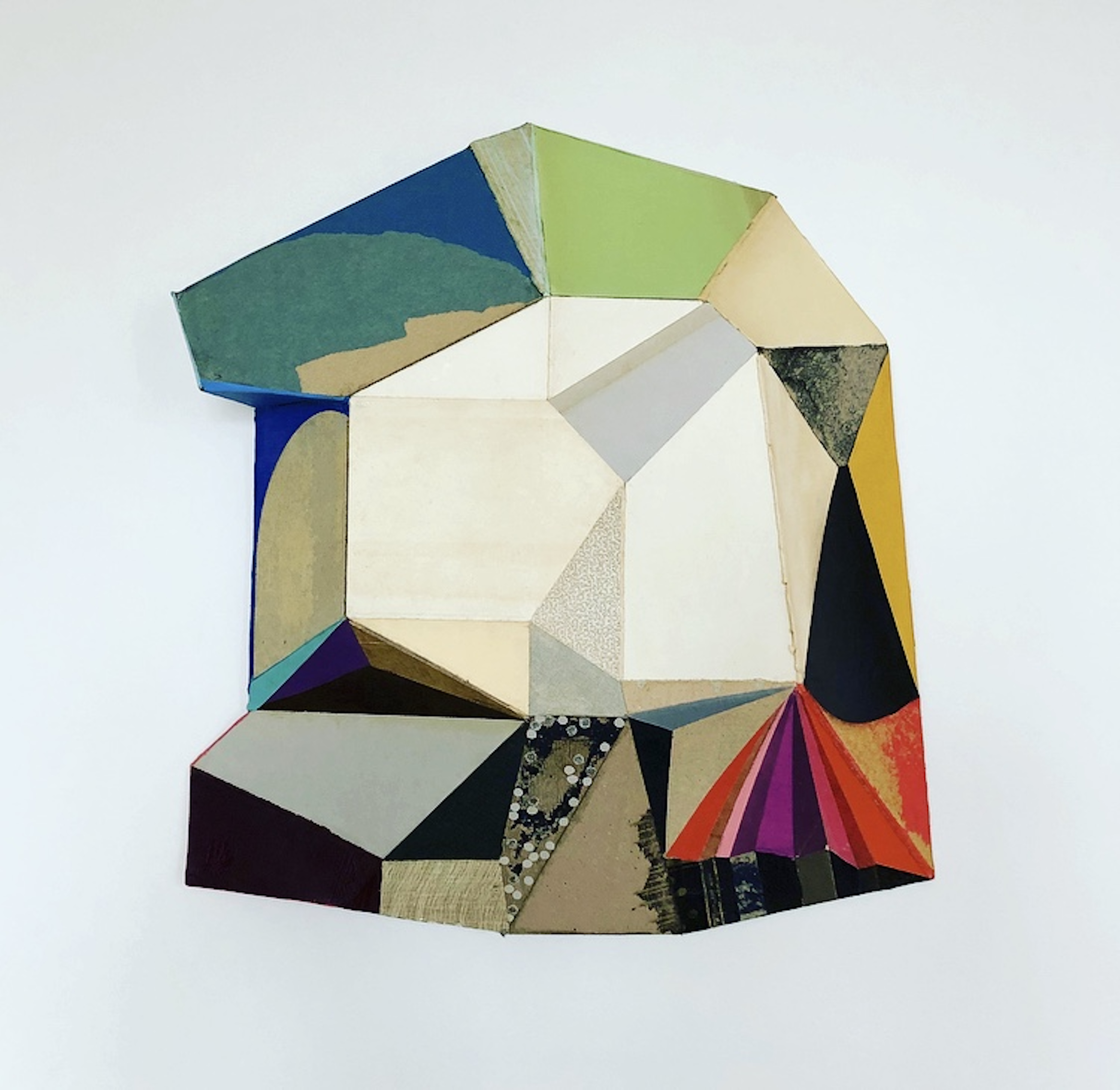 "Sidelines" by Conny Goelz Schmitt protrudes from the wall it hangs on.