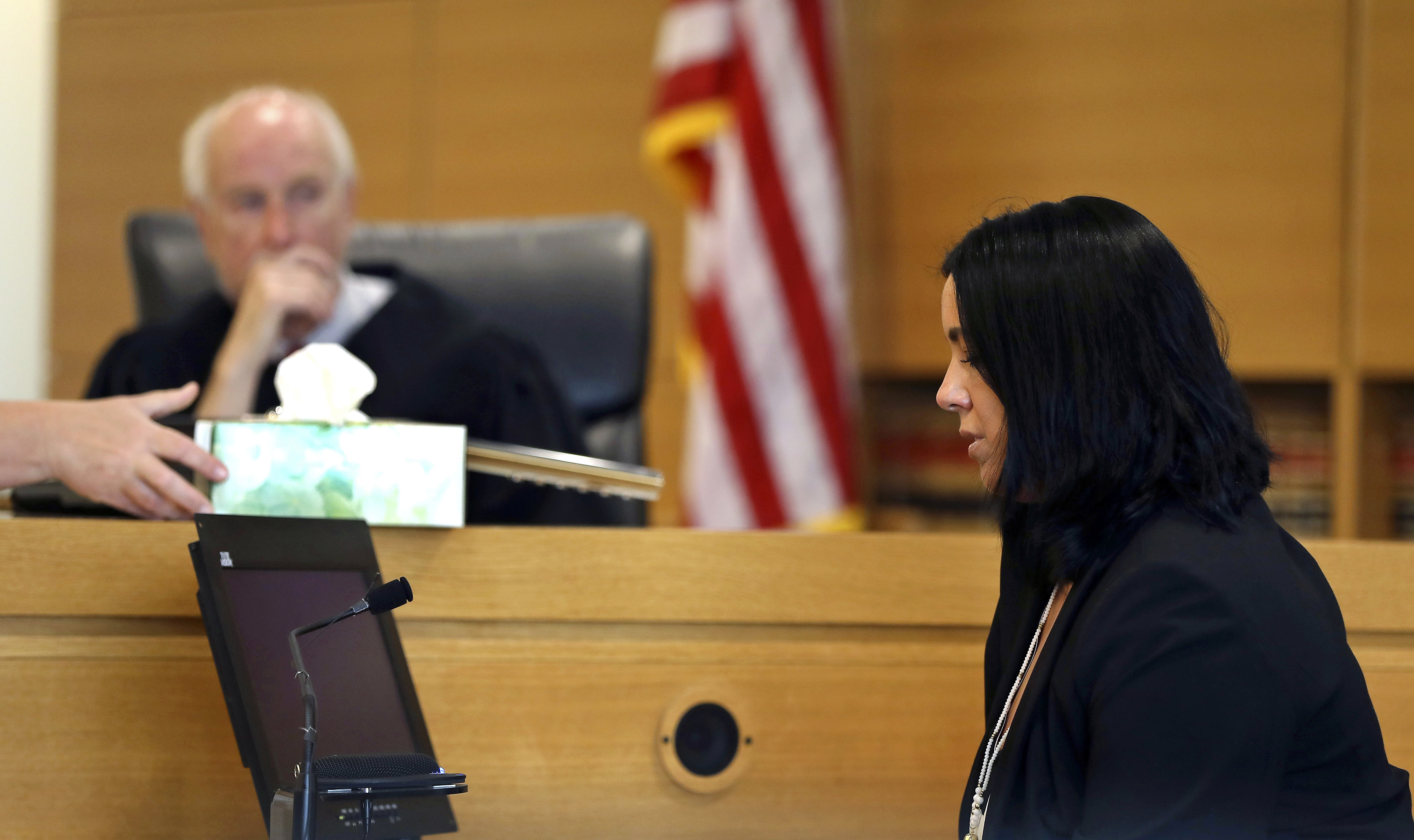 Lynn Roy was offered tissues during her testimony before Judge Lawrence Moniz.