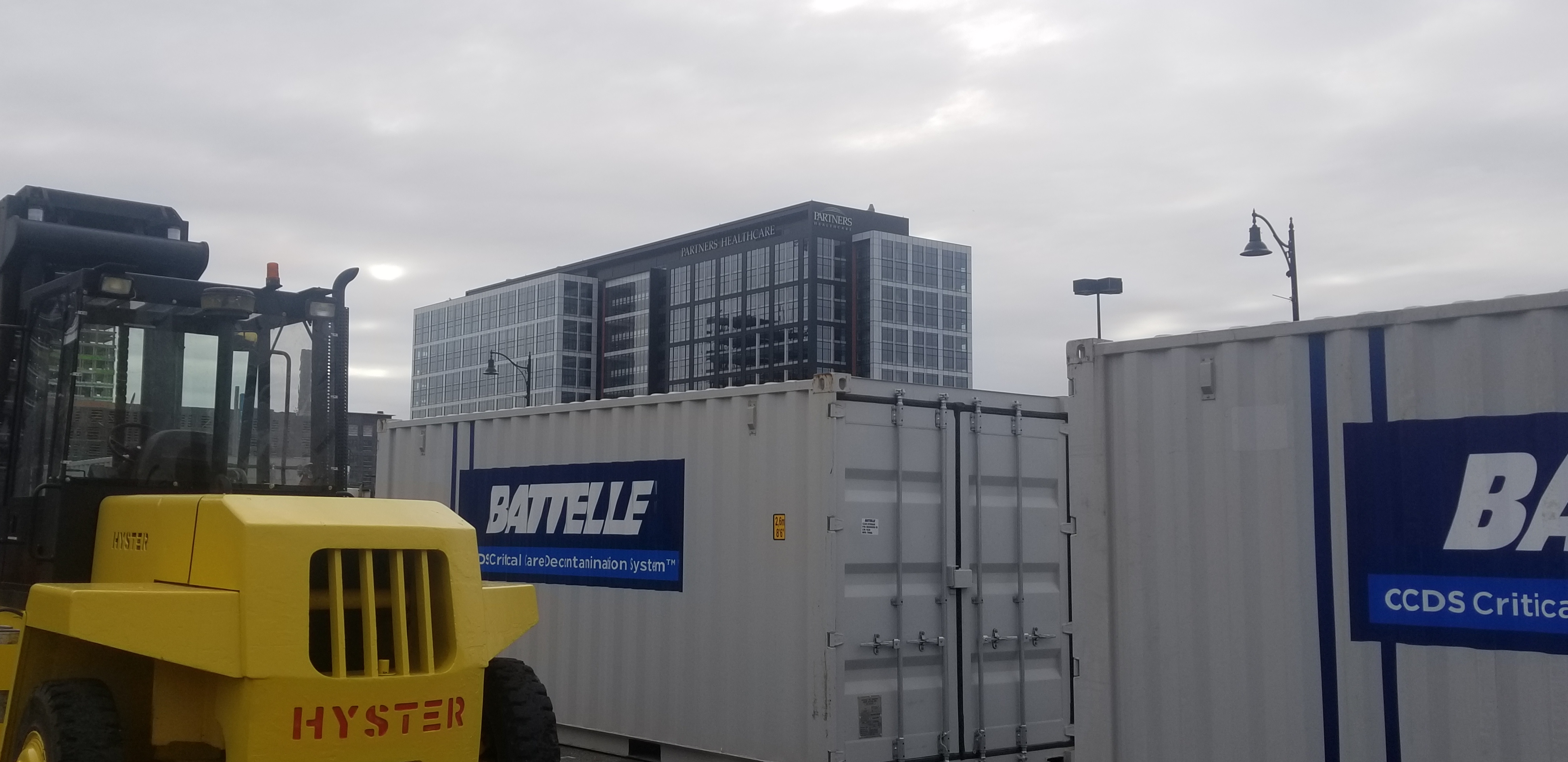 Mask-sterilization equipment has been delivered near Assembly Row in Somerville.