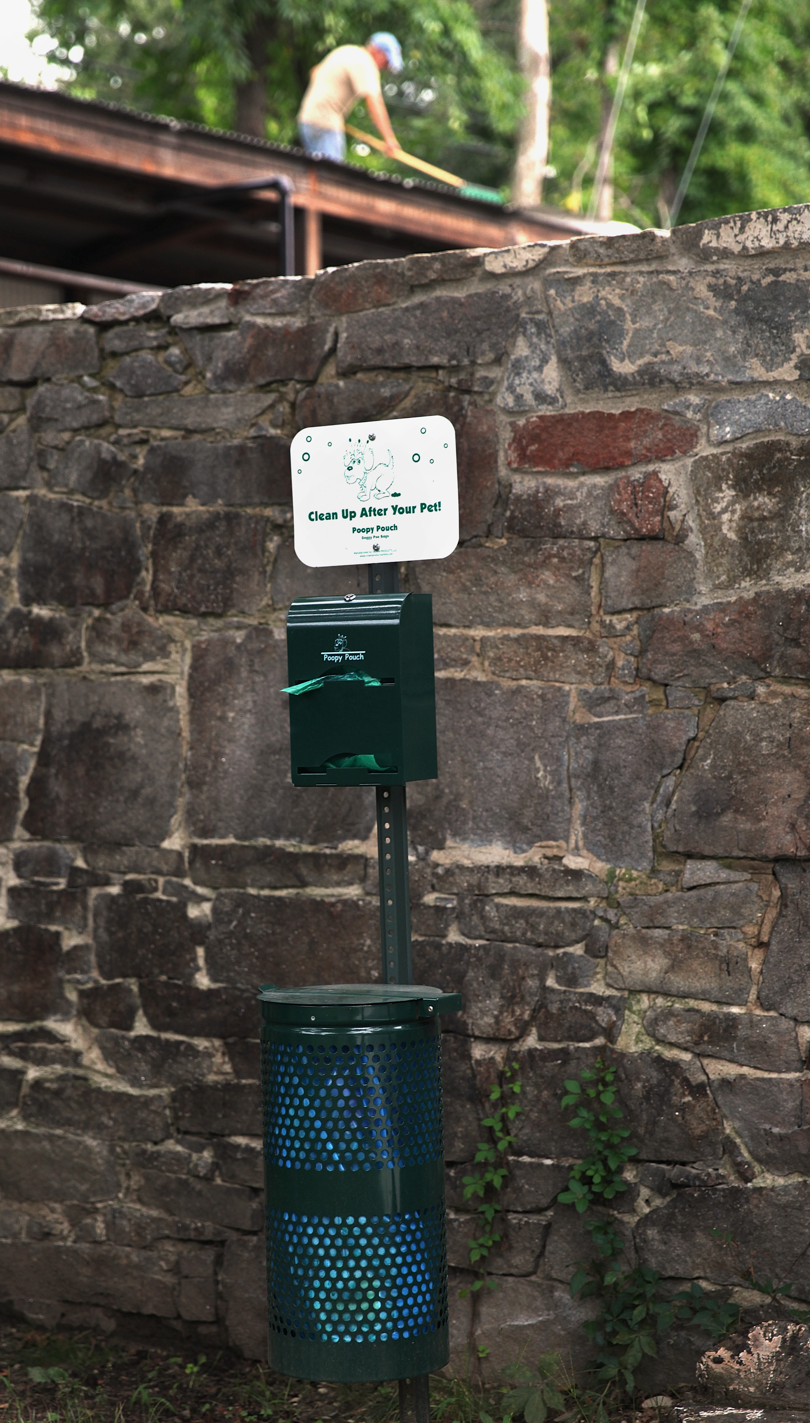 Three doggie stations are available for owners to deposit canine waste at Abbot Mill condo complex.