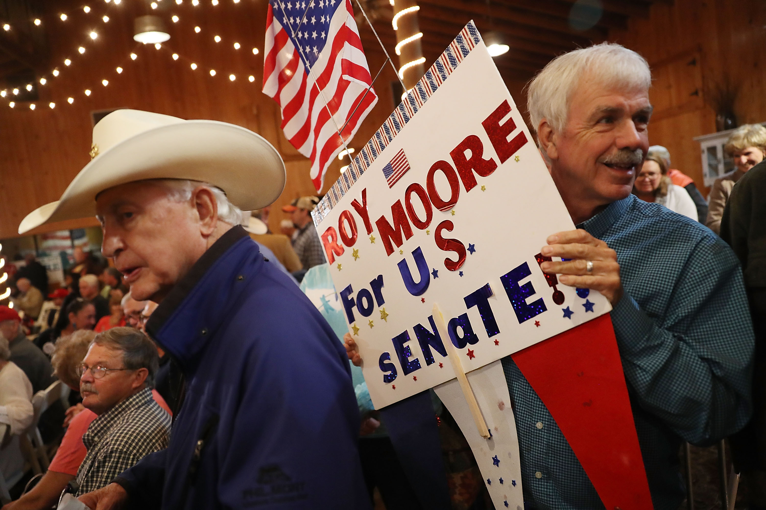 People attended a campaign rally for Roy Moore.