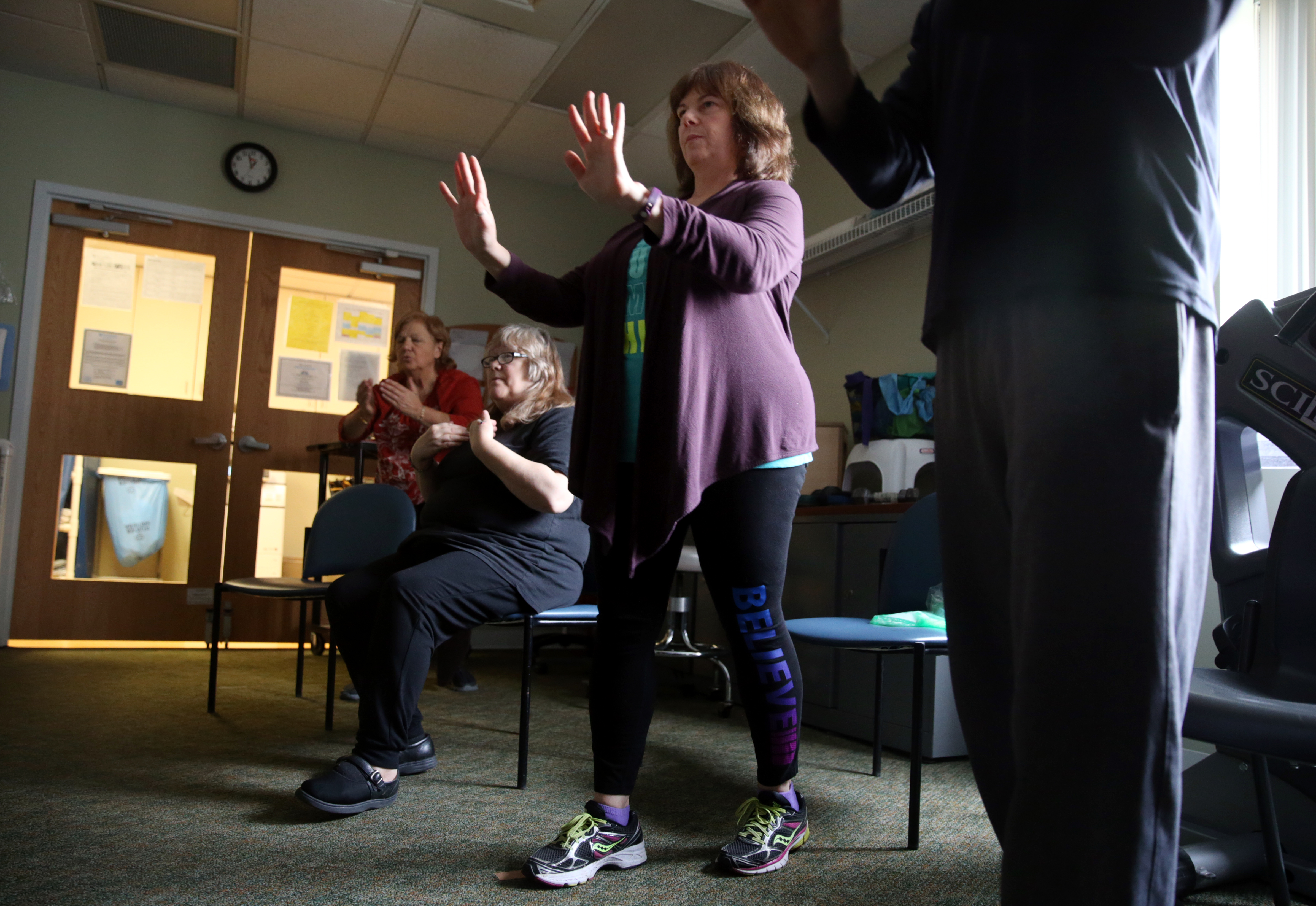 Jodie Berry took part in a tai chi class at the Functional Restoration Program for Pain Management at the Spaulding Outpatient Center in Medford.