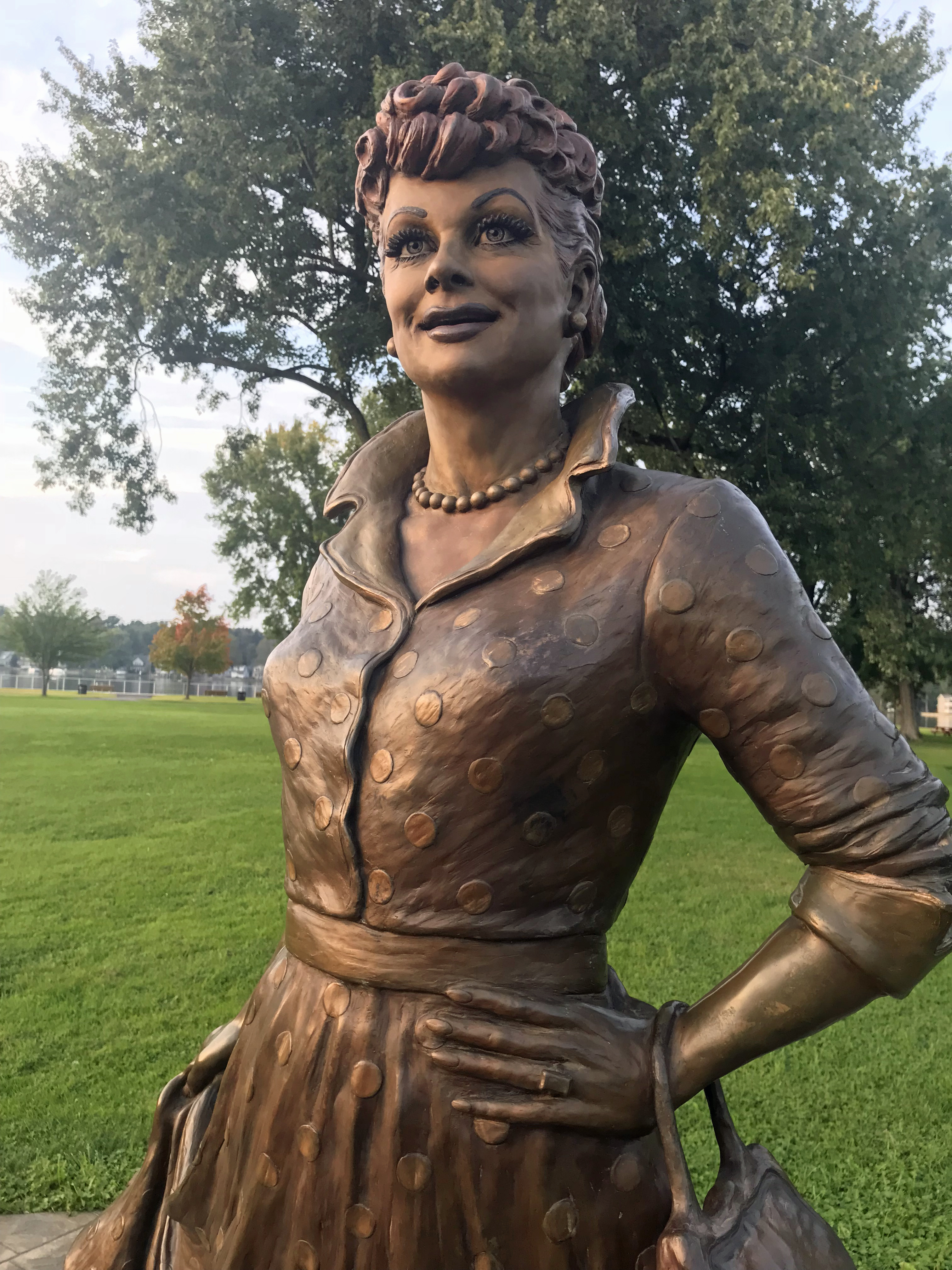 A memorial park dedicated to homegirl Lucille Ball is home to two statues, locally known as “Pretty Lucy” (shown here) and “Scary Lucy.”