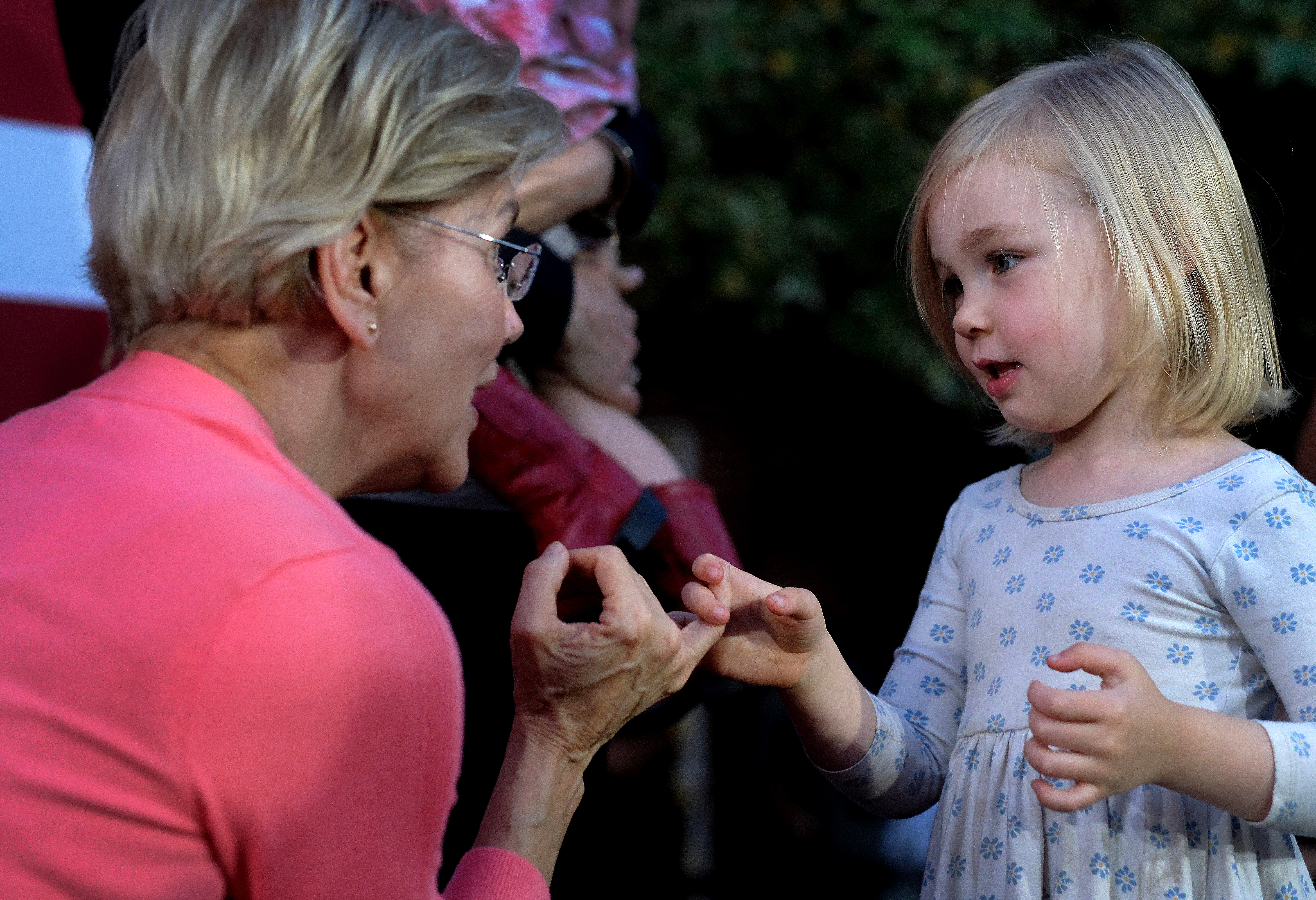 Drew Kate Dodson, 4, of Spofford, N.H., was one of those standing in line.