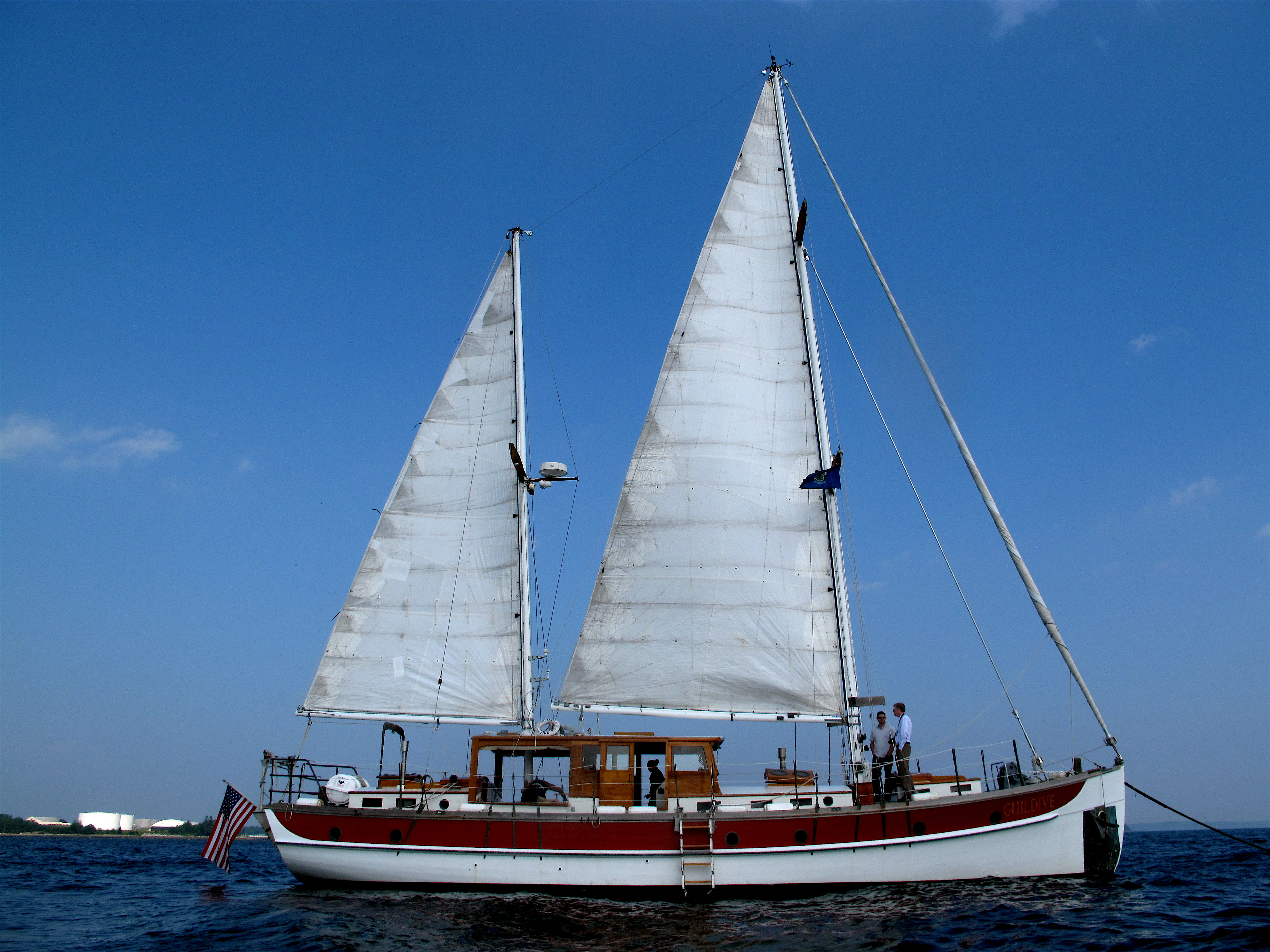 The Guildive departs from Dennett’s Wharf for day cruises on Penobscot Bay.