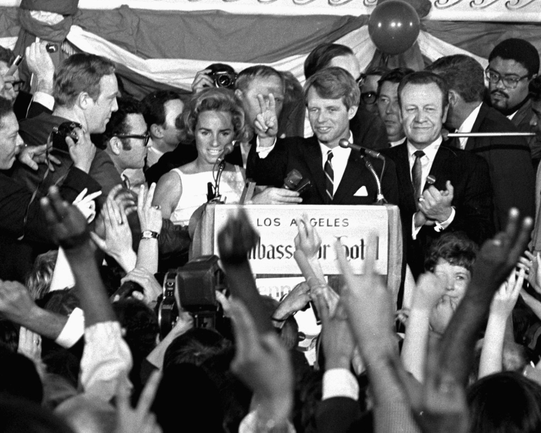 Kennedy spoke to campaign workers in Los Angeles minutes before he was shot on June 5, 1968.