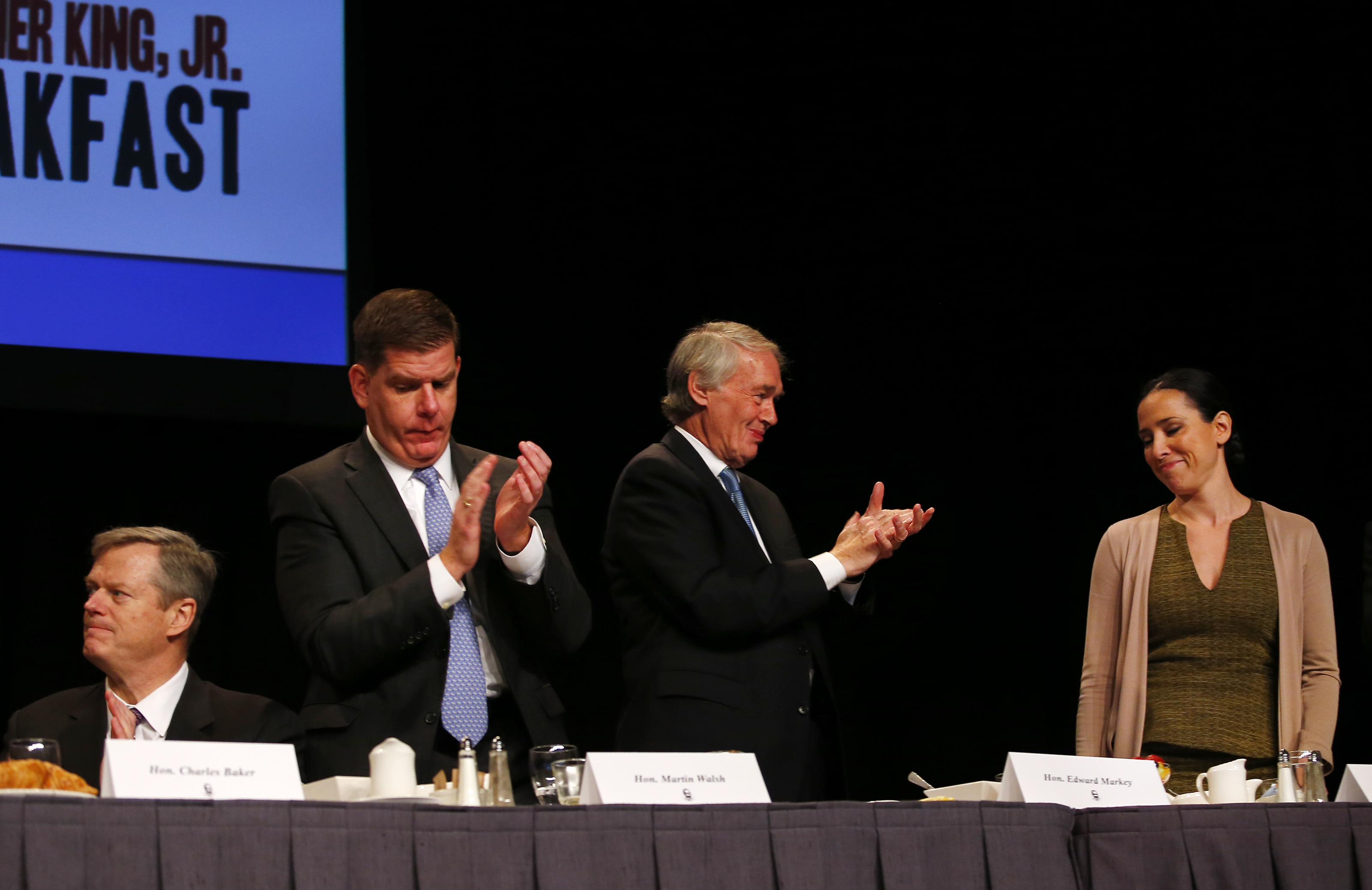 Chang-Diaz got a standing ovation, including by Mayor Martin Walsh and Senator Ed Markey, after she spoke at the breakfast.
