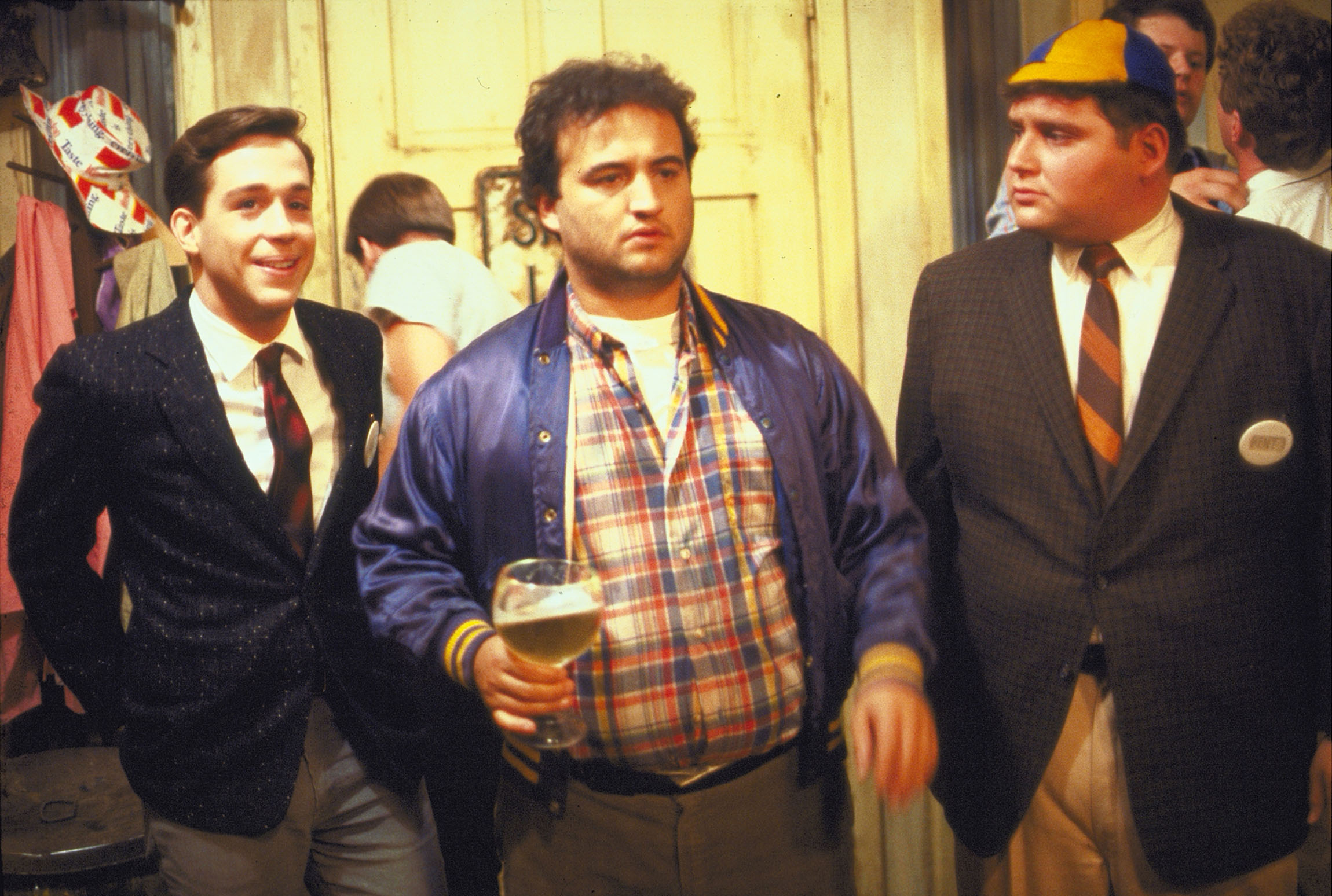From left: Thomas Hulce, John Belushi, and Stephen Furst in "Animal House."