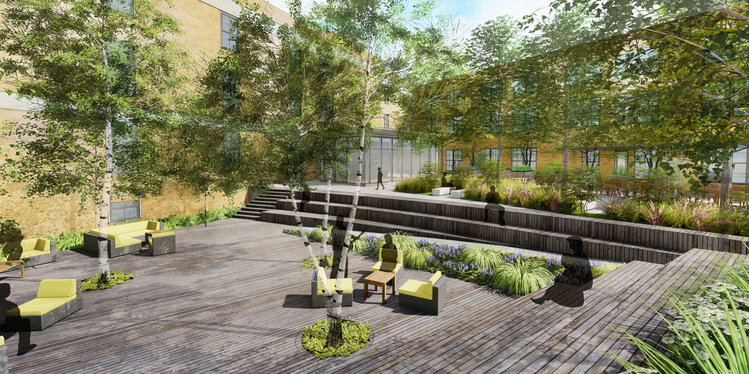 A rendering of the landscaping at the site.