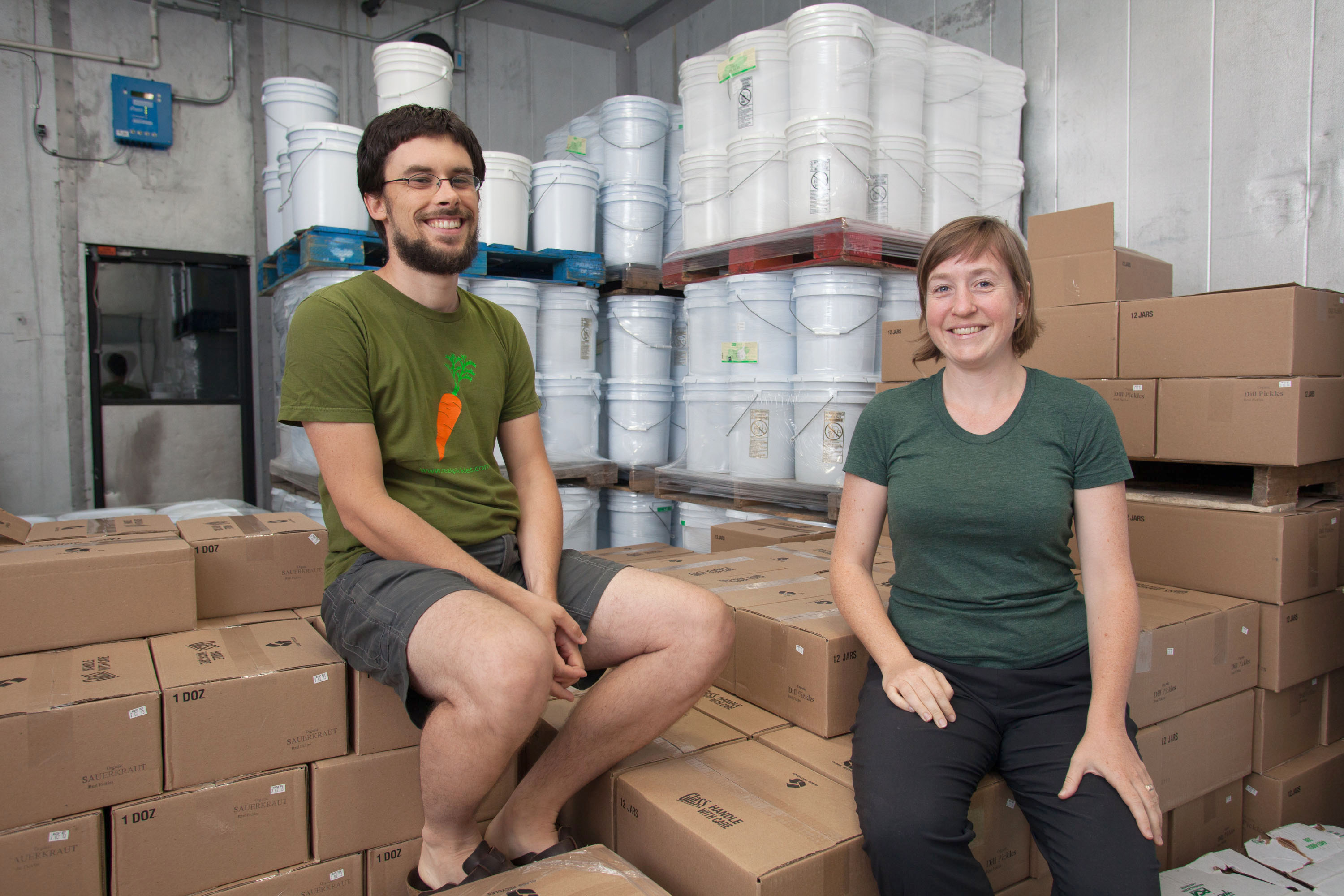 Husband and wife Dan Rosenberg and Addie Rose Holland own Real Pickles in Greenfield.