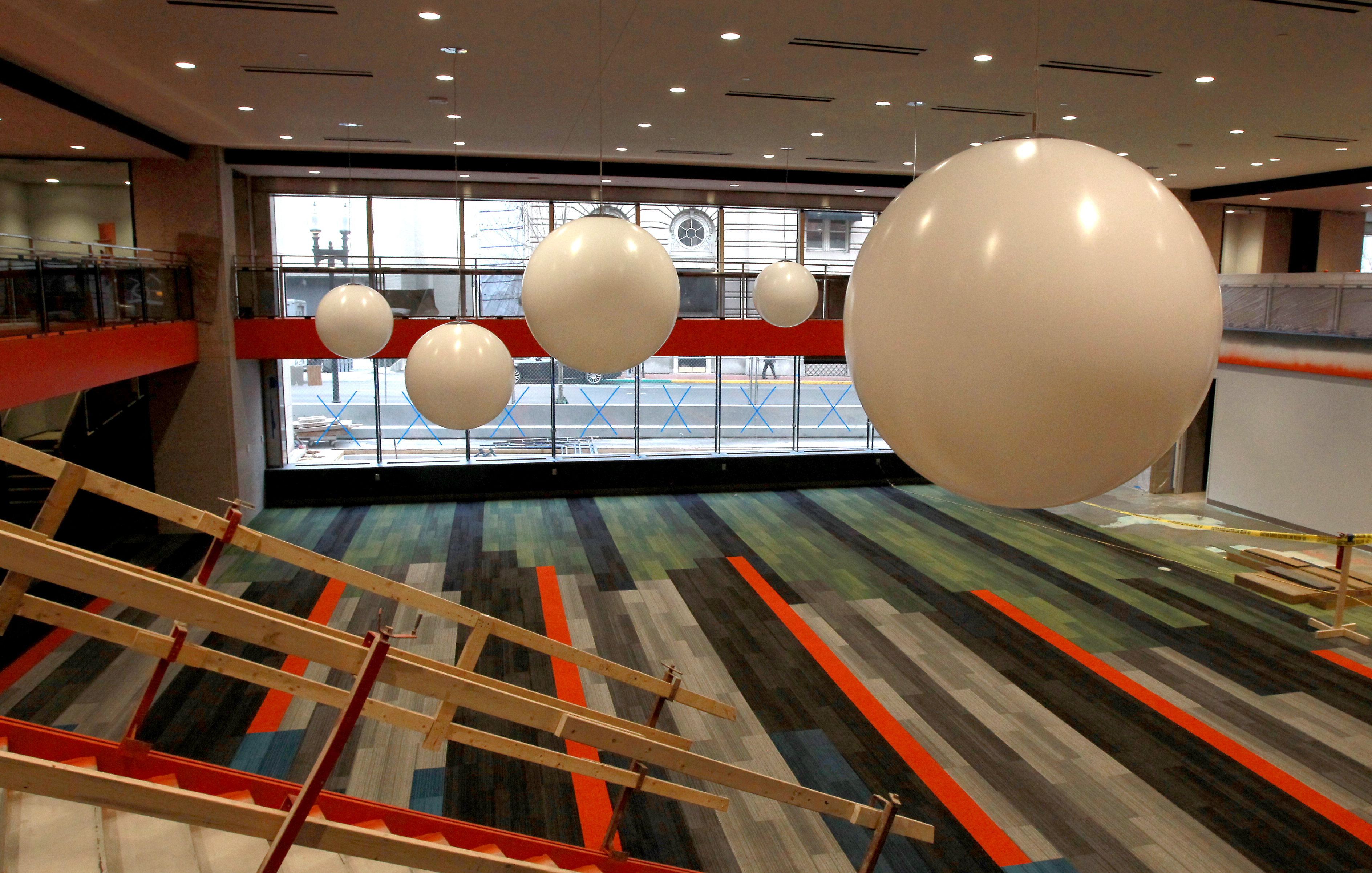 Renovations in the fiction section of the Boston Public Library, as seen in January.
