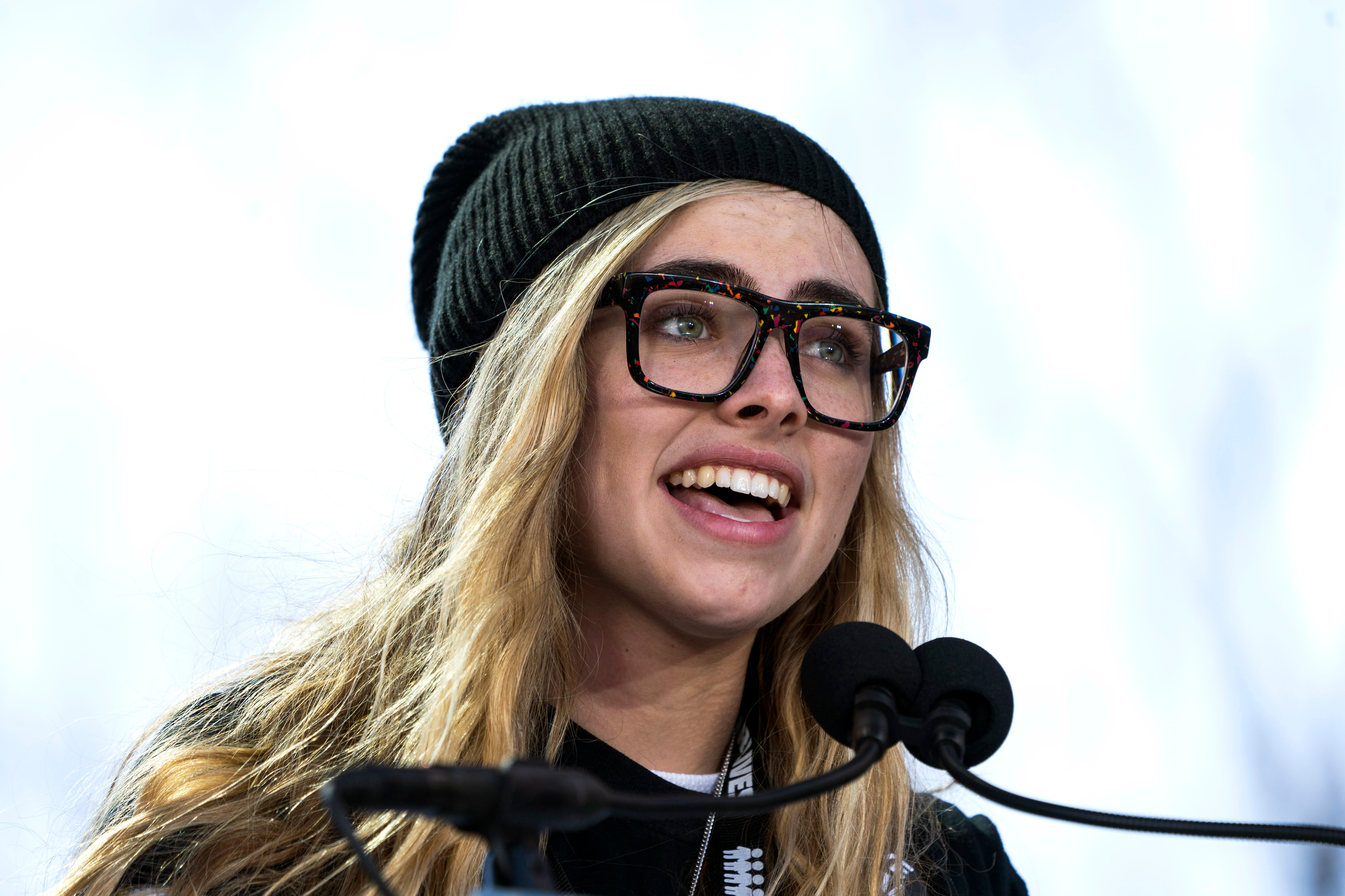 Delaney Tarr spoke in Washington on Saturday.