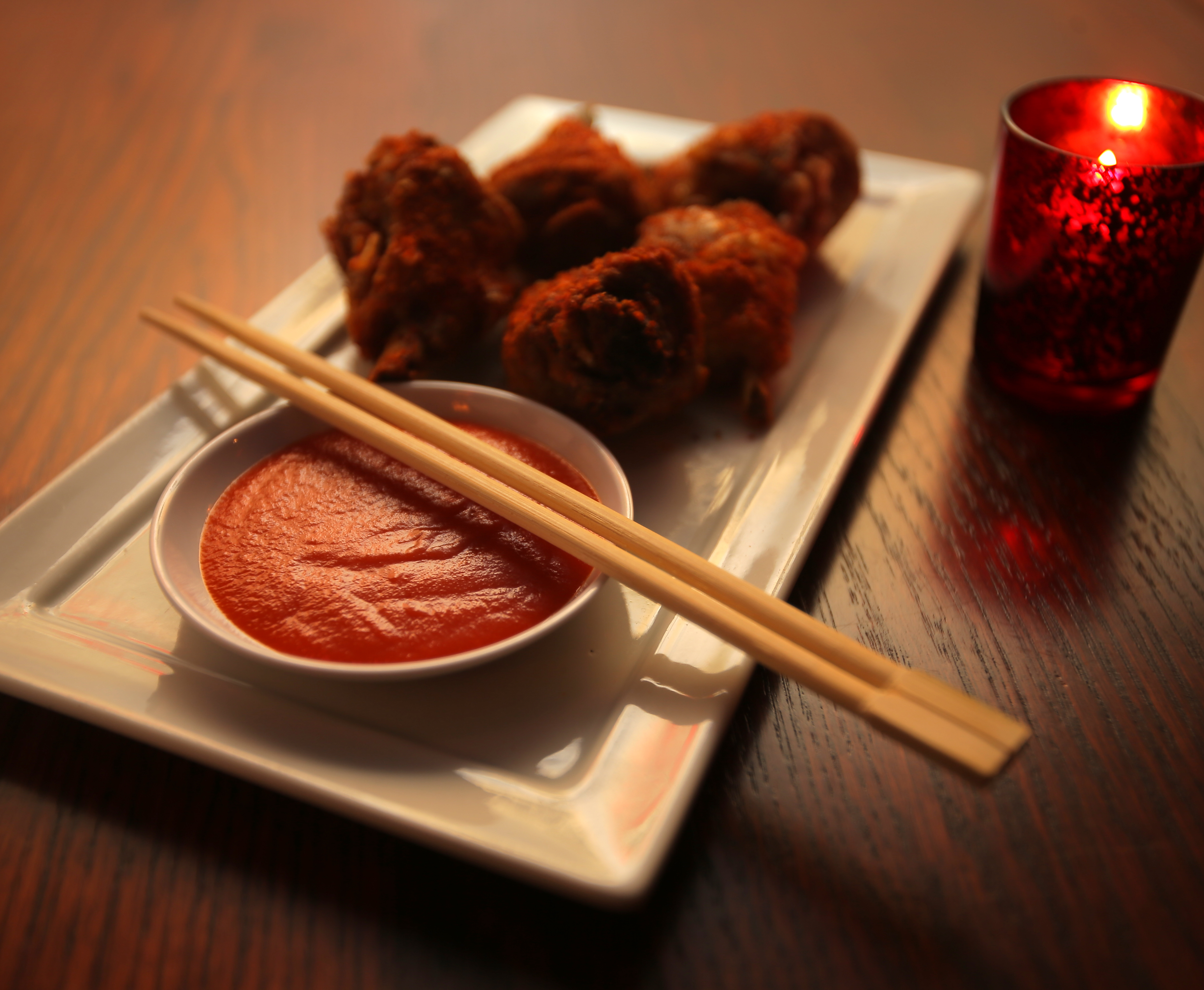 Chef Bob Botchie makes his own sriracha sauce for the Shanghai Social Club restaurant in Allston.
