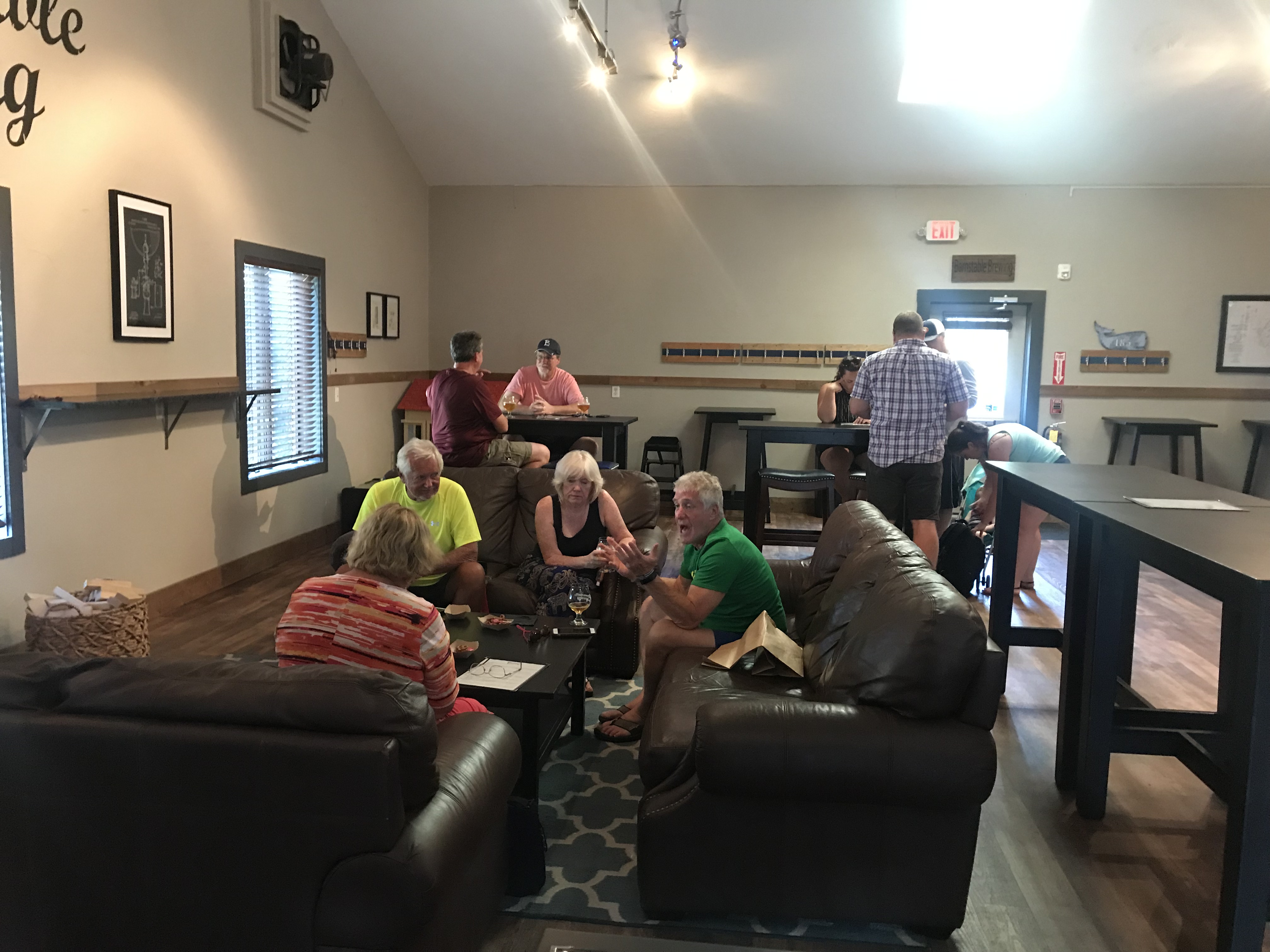 Plush leather couches and an expansive bar make Barnstable Brewing’s tasting room one of the Cape’s most comfortable.