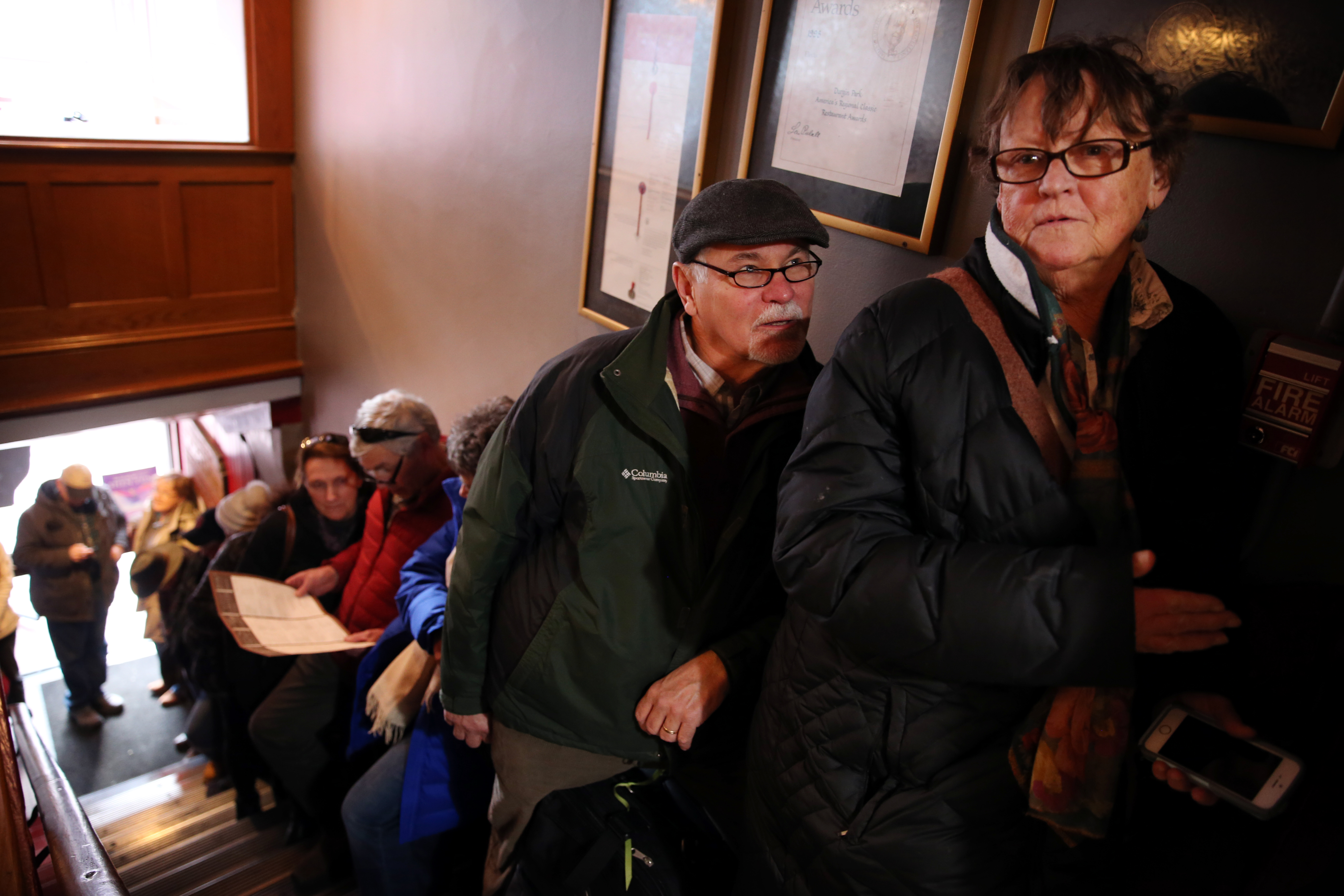 Bob and Jean Nelson waited in line. Jean said she had been dining at the restaurant since the 1950s, when she was a child.