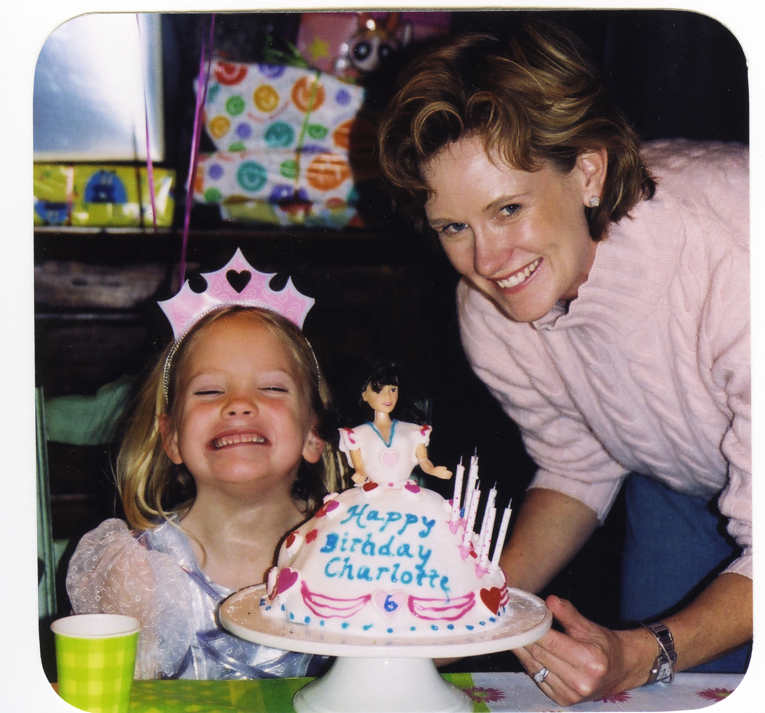 Sukey Forbes with Charlotte at her sixth birthday party.