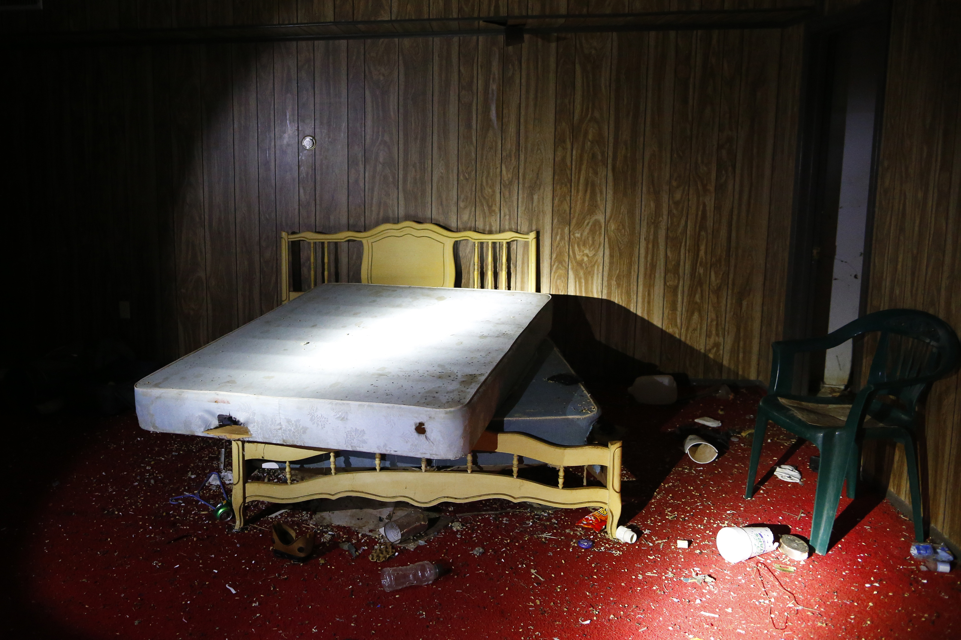 The interior of a building where migrants often stayed as they made their trek through Texas.