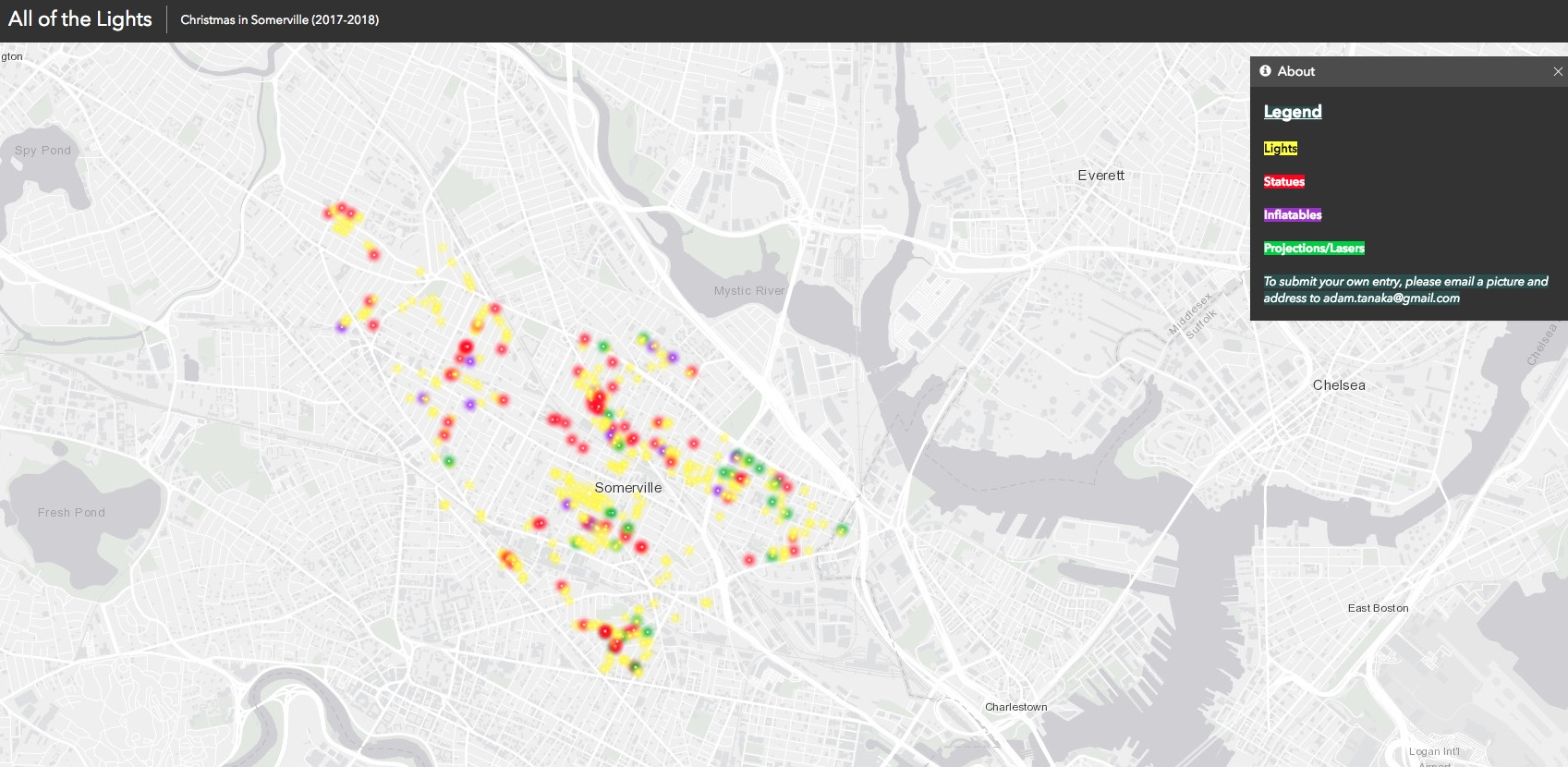 Adam Tanaka put the locations of the lights into an interactive public map, so people can tour the community and see the lights for themselves.